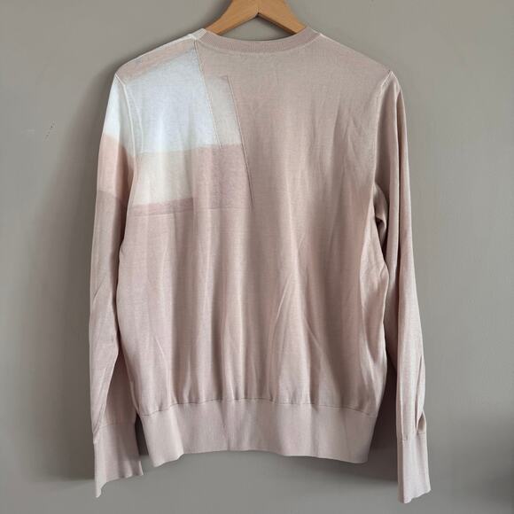 AKRIS Double Layer Intarsia Long Sleeves Silk Blend Sweater Size 10 $1690 - Picture 8 of 8